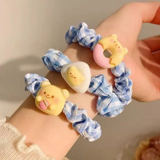 希铃 甜美学院风高弹力小熊甜品 亚克力 发圈 女款