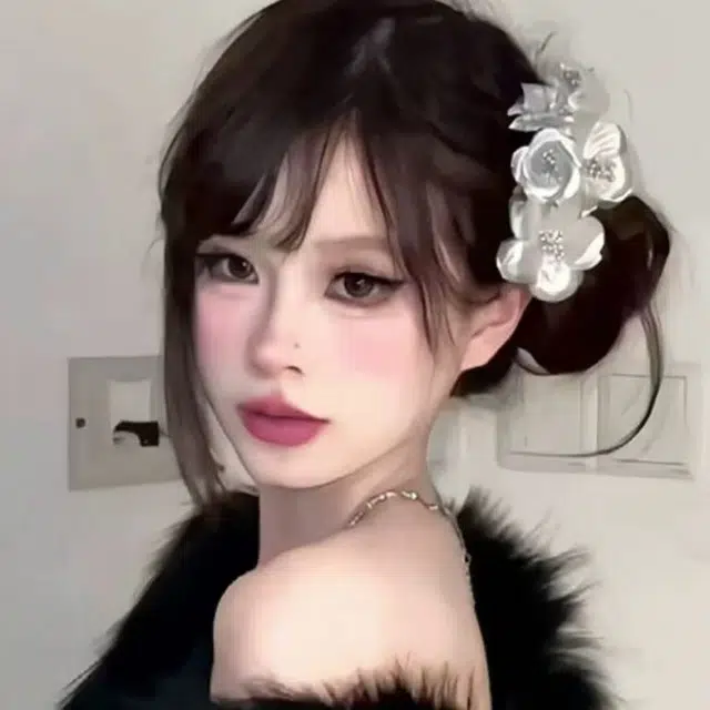 希铃 法式温柔银色花朵氛围感 网纱 发夹 女款