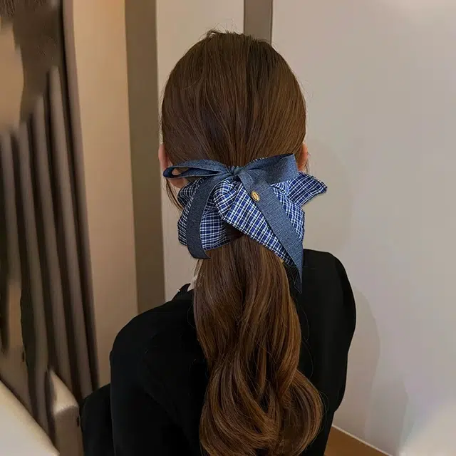 希铃 复古高级感蝴蝶结#好运 布艺 发圈 女款