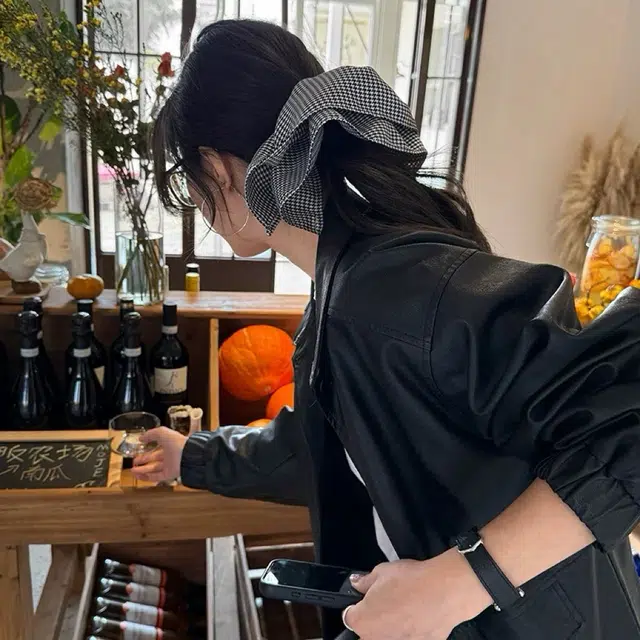 希铃 赫本风高级感洋气 时尚马尾简约气质 布艺 发圈 女款