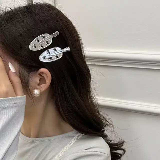 希铃 镜面蝴蝶结 亚克力 发夹 女款