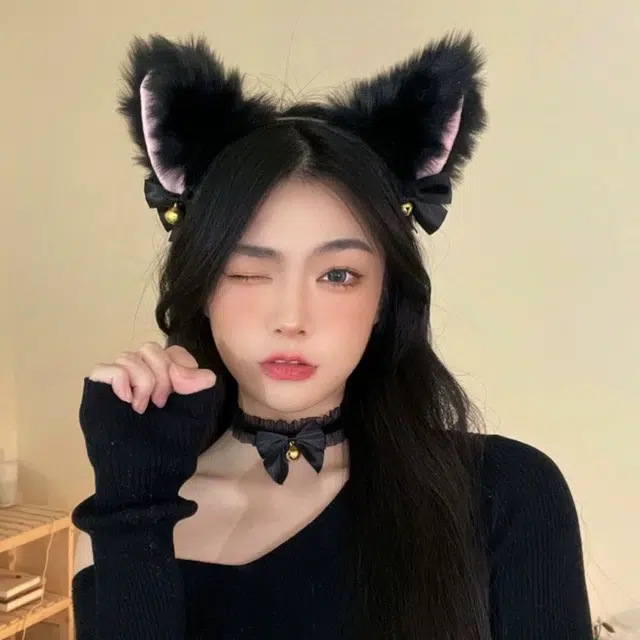 希铃 日系可爱猫咪耳朵 聚酯纤维 发箍 女款