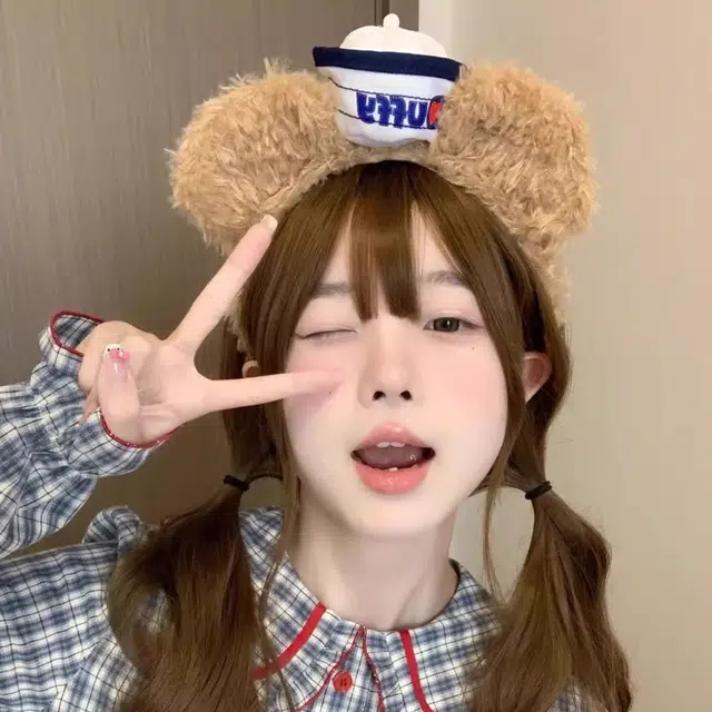 希铃 可爱毛绒水手 布艺 发箍 女款