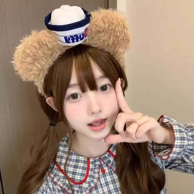 希铃 可爱毛绒水手 布艺 发箍 女款