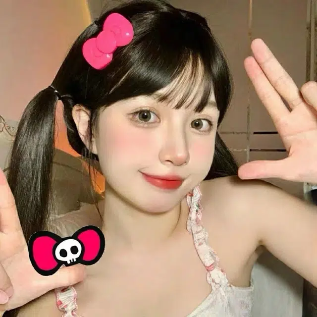 希铃 可爱甜酷蝴蝶结#好运 亚克力 发夹 女款