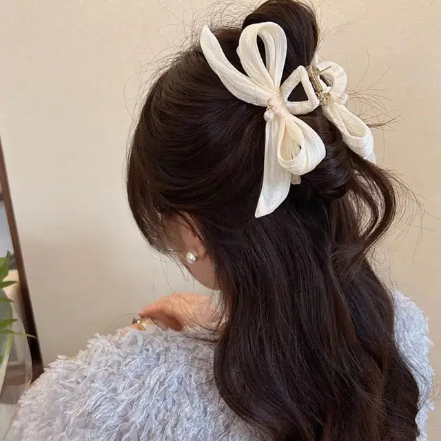 希铃 气质优雅法式蝴蝶结大号#好运 网纱 发夹 女款
