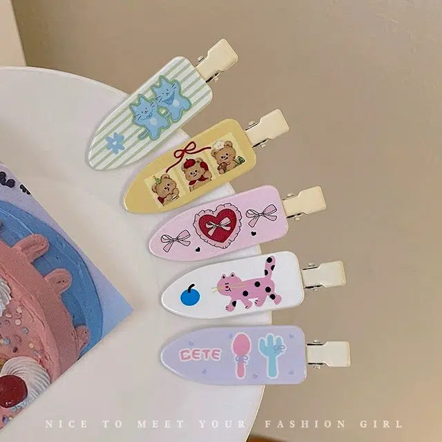 希铃 心可爱小熊猫咪卡通 亚克力 发夹 女款