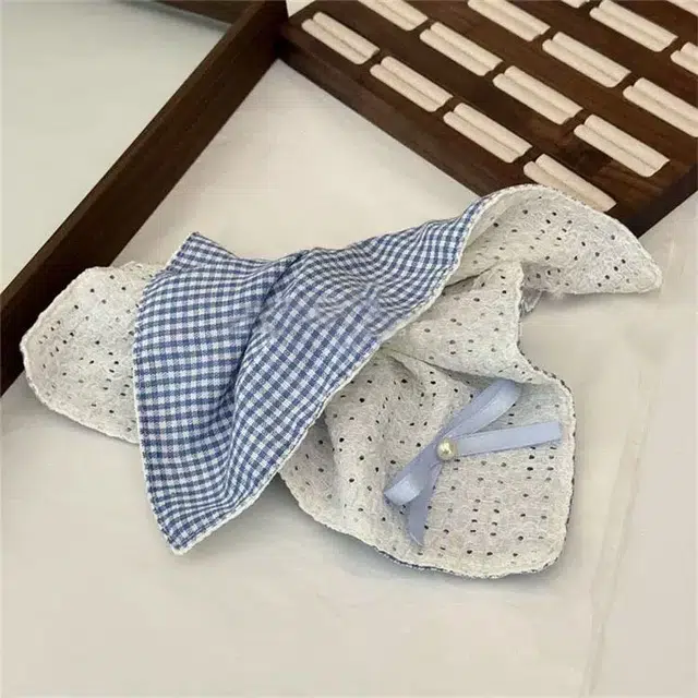 希铃 法式蝴蝶结格纹 布艺 发圈 女款