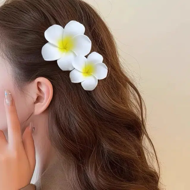 希铃 度假风仿真蛋黄花侧边碎发 树脂 发夹 女款