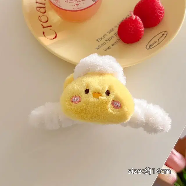 希铃 可爱毛绒 小动物卡通少女感抓夹 聚酯纤维 发夹 女款
