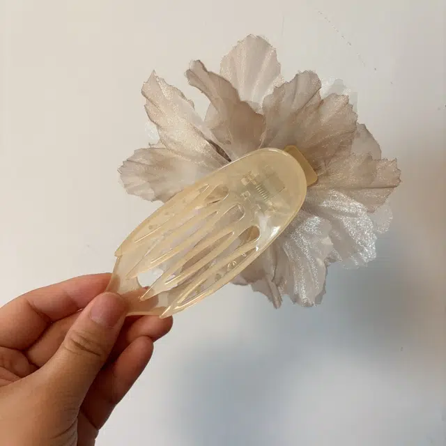 希铃 花朵网纱咖色插梳 后脑勺懒人 鸭嘴 半抓 全抓 亚克力 发夹 女款