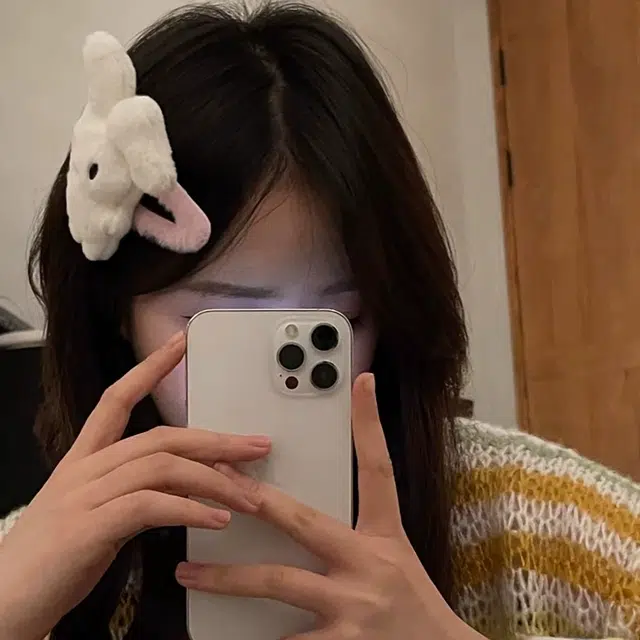 希铃 甜美毛绒垂耳兔 金丝绒 发夹 女款