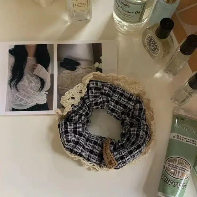 希铃 英伦学院风格纹款复古发圈 布艺 头绳 女款