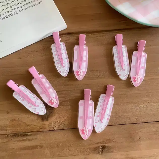 希铃 粉系少女波点无痕可爱 亚克力 发夹 女款