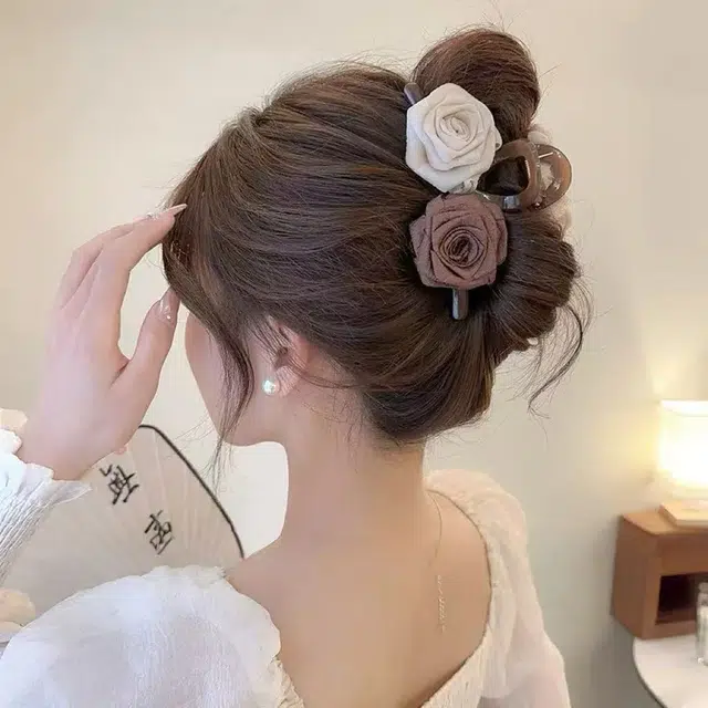 希铃 美拉德风 干枯玫瑰 后脑勺抓夹 女款