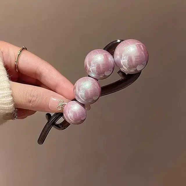 希铃 简约大号珠珠高级感 树脂 发夹 女款
