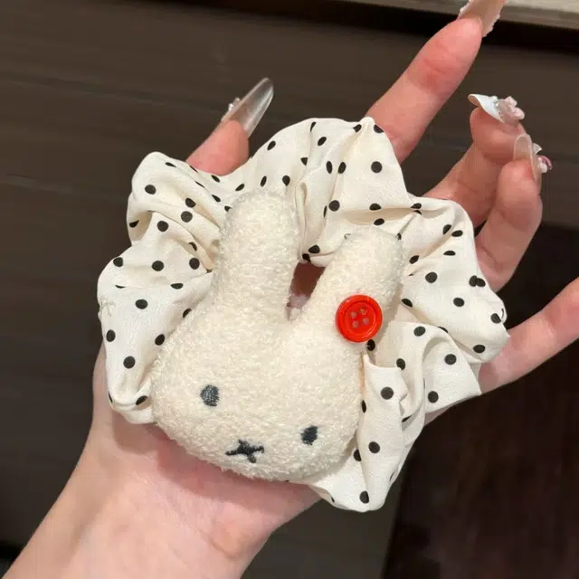 希铃 可爱波点兔兔 布艺 发圈 女款