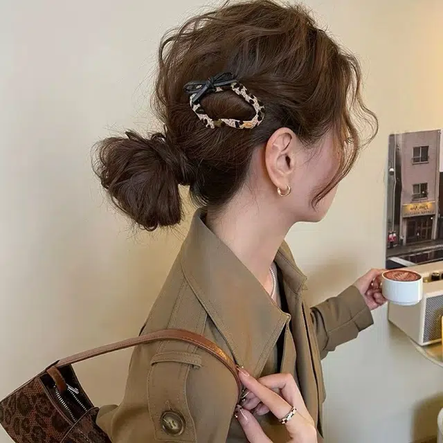 希铃 百搭豹纹 云朵简约 合金 发夹 女款