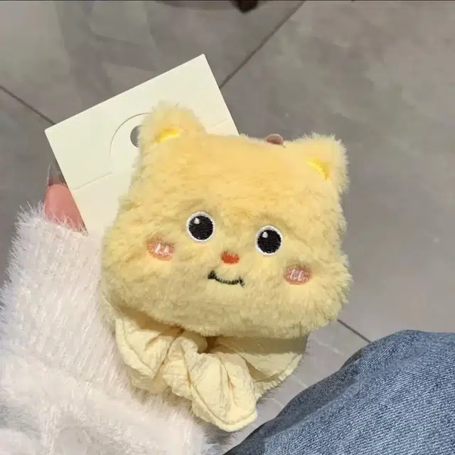 希铃 甜妹小熊黄色毛绒百搭 聚酯纤维 发圈 女款