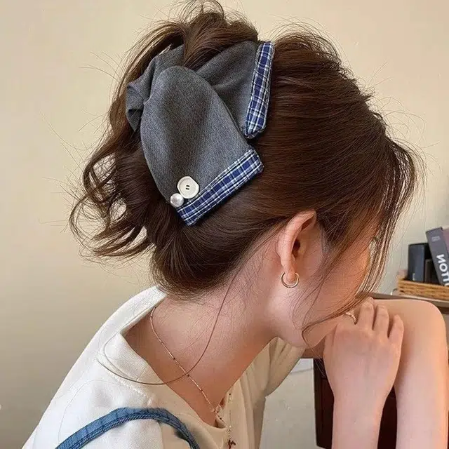 希铃 温柔气质高级复古三角抓夹 布艺 发夹 女款