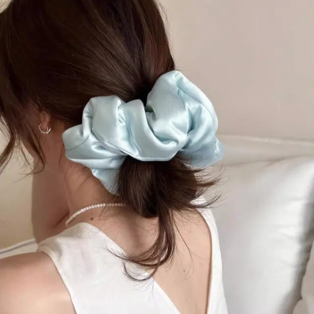 希铃 枕头睡眠缎面高级感 雪纺 发圈 女款