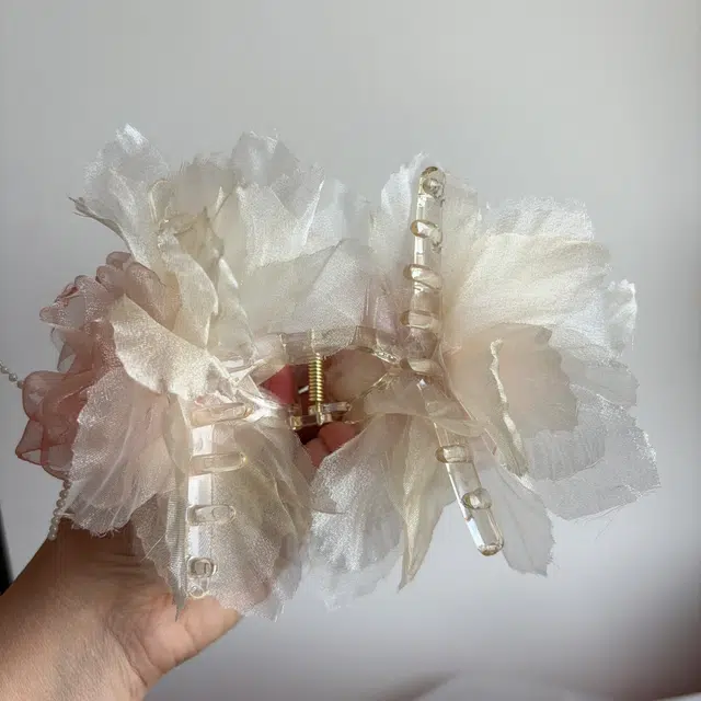 希铃 花朵唯美 百搭 鲨鱼夹 超仙 浪漫  后脑勺夹 亚克力 发夹 女款