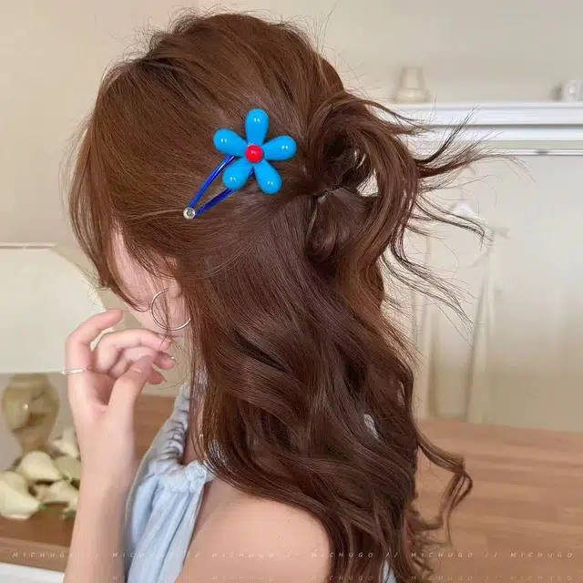 希铃 韩系氛围感立体花朵 亚克力 发夹 女款