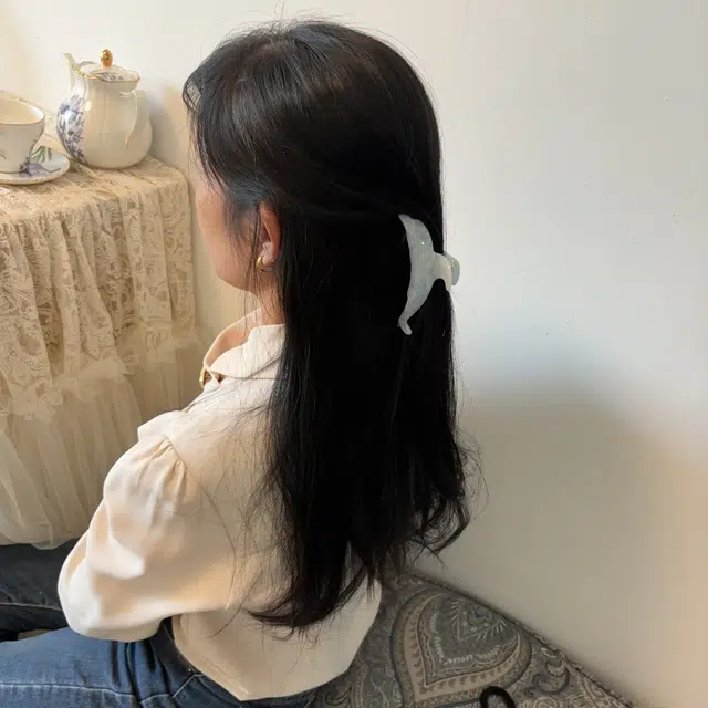 希铃 蓝色渐变海豚 半抓 全抓  鲨鱼夹 浪漫海边度假 温柔简约百搭  高级感 醋酸 发夹 女款