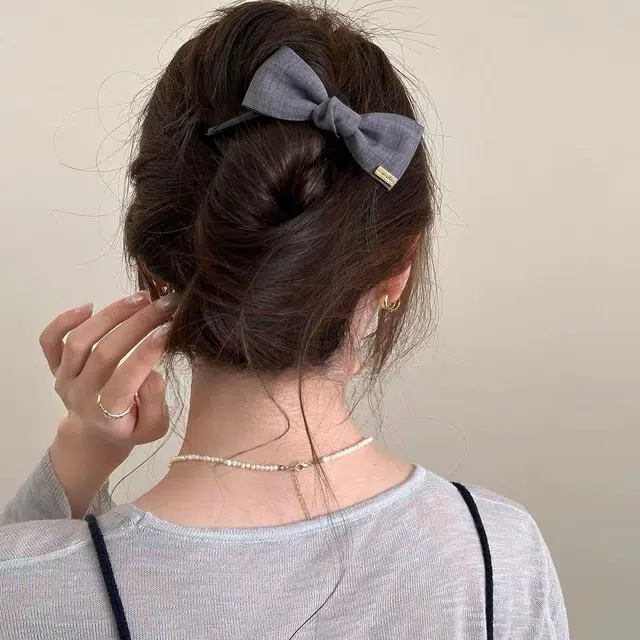 希铃 韩系高级蝴蝶结#好运 布艺 发夹 女款