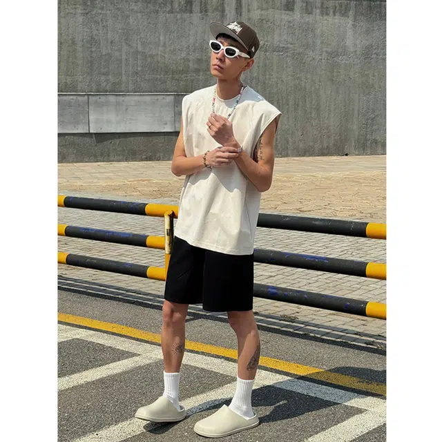 帝狼牛 美式复古机能风城市潮人夏季百搭五分裤牛仔短裤 男女同款