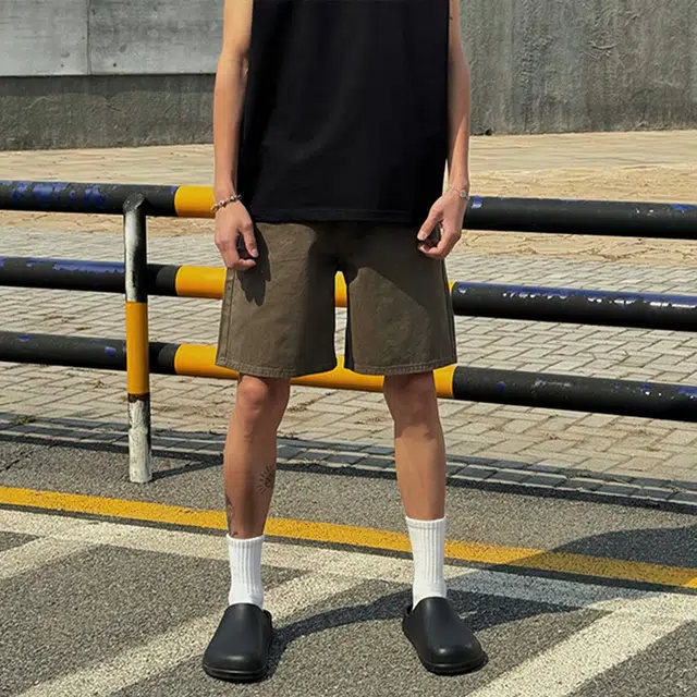 帝狼牛 美式复古机能风城市潮人夏季百搭五分裤牛仔短裤 男女同款