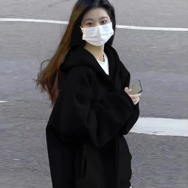 寻星记 慵懒风美式韩版时尚简约百搭连帽开衫外套卫衣 男女同款