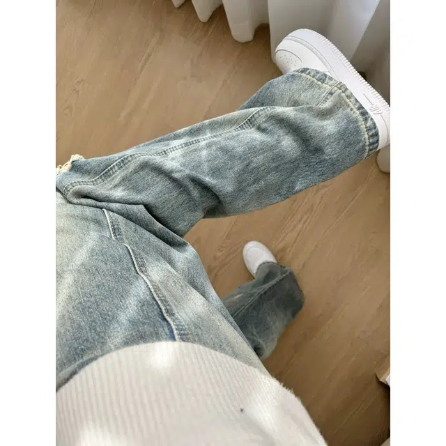 悍戈 美式复古破洞水洗做旧宽松直筒日常百搭潮流街头风春秋长裤牛仔裤 男女同款