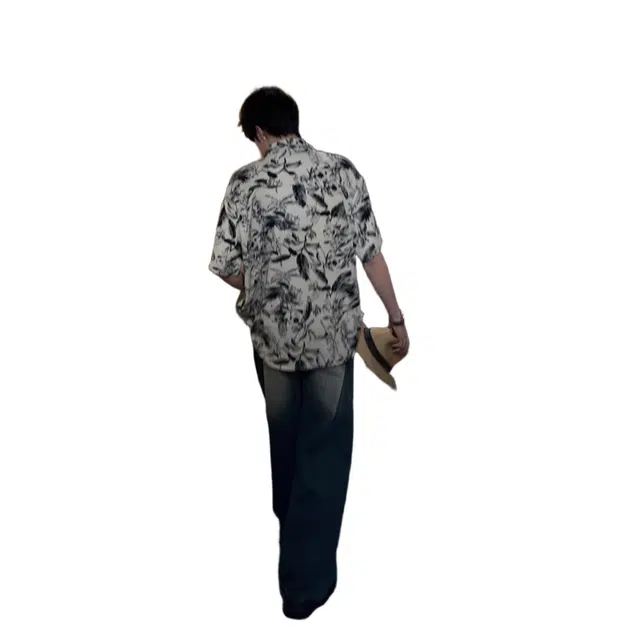 拾个壹先生 融合多风格的夏季宽松碎花短袖衬衣衬衫 男款