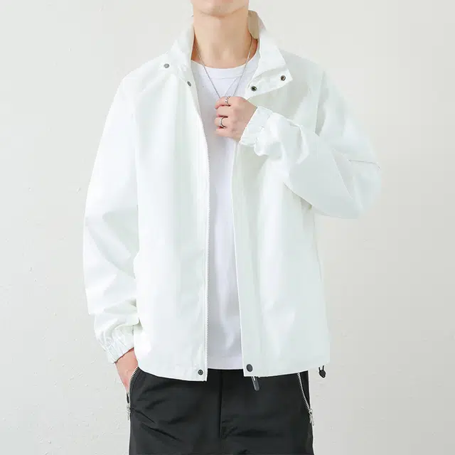 赛瀚 潮牌夹克男款立领防风休闲外套秋季厚款百搭舒适亲肤男装上衣宽松显瘦显高青少年高街外穿通勤高级感男士衣服 男女同款