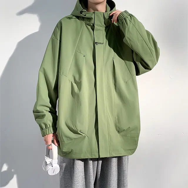 赛瀚 潮牌高街风连帽宽松时尚简约夹克 男女同款