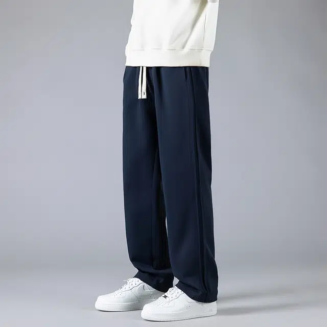 赛瀚 百搭时尚直筒休闲裤男款秋季舒适亲肤男装潮牌高级感纯色长裤宽松阔腿裤显瘦显高青少年高街潮流通勤外穿运动裤 男女同款