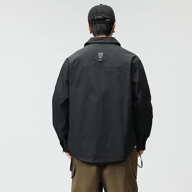赛瀚 美式工装夹克外套男款潮牌宽松户外冲锋衣春秋厚款百搭舒适亲肤男装上衣显瘦显高青少年高街通勤时尚外穿男士衣服 男女同款