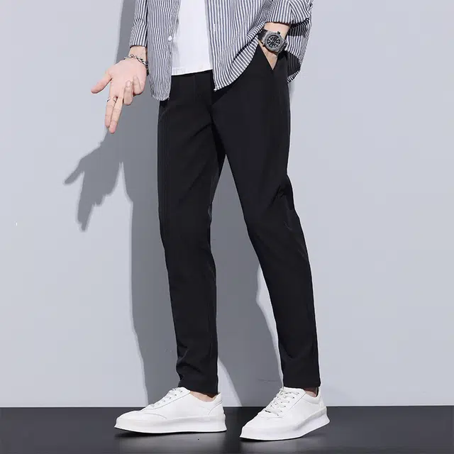 赛瀚 牌直筒修身休闲裤男款韩版商务潮流春秋厚款百搭舒适亲肤男装长裤显瘦显高青少年高街通勤外穿高级感西装裤子 男女同款
