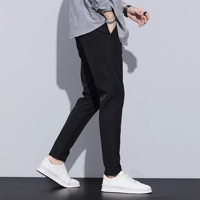 赛瀚 牌直筒修身休闲裤男款韩版商务潮流春秋厚款百搭舒适亲肤男装长裤显瘦显高青少年高街通勤外穿高级感西装裤子 男女同款