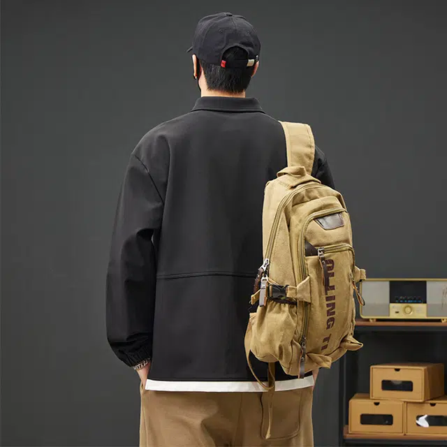 赛瀚 大码体恤男生宽松舒适长袖上衣外套美式潮牌高街风翻领套头口袋徽章设计基础款青少年时尚百搭潮流帅气日常通勤休闲卫衣 男女同款