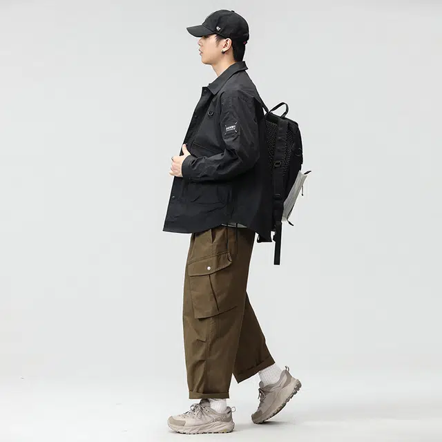赛瀚 美式工装夹克外套男款潮牌宽松户外冲锋衣春秋厚款百搭舒适亲肤男装上衣显瘦显高青少年高街通勤时尚外穿男士衣服 男女同款