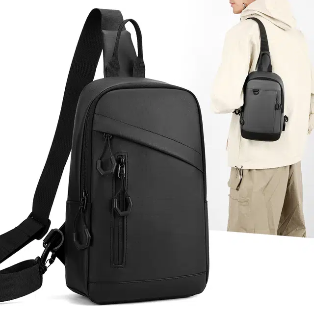 小猪班纳 斜挎包胸前包休闲挂包时尚百搭轻便挎包 皮膜 单肩包 常规 男款 多色