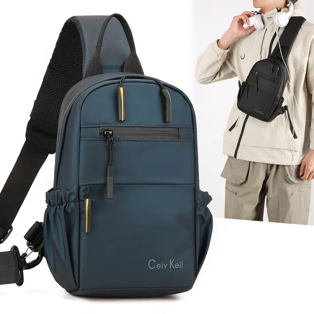 小猪班纳 多口袋运休闲时尚便携 皮膜 胸包单肩包 常规 男款 多色