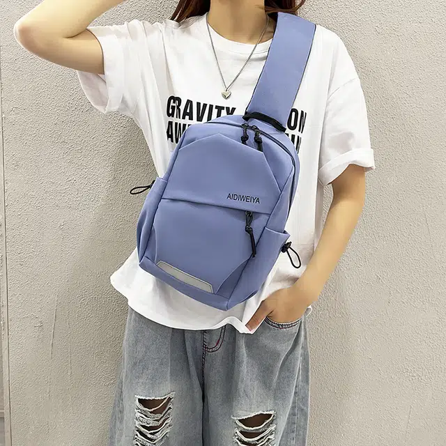 小猪班纳 单肩骑行运动爬山背包 尼龙 胸包 常规 男女同款情侣款 多色