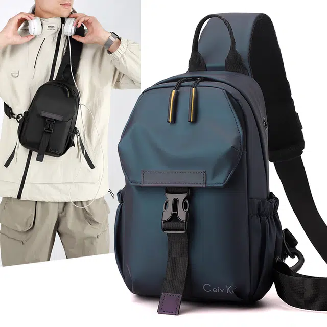 小猪班纳 韩版运动休闲时尚潮流 皮膜 胸包单肩包 常规 男款 多色