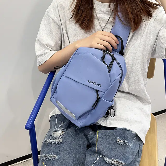 小猪班纳 单肩骑行运动爬山背包 尼龙 胸包 常规 男女同款情侣款 多色