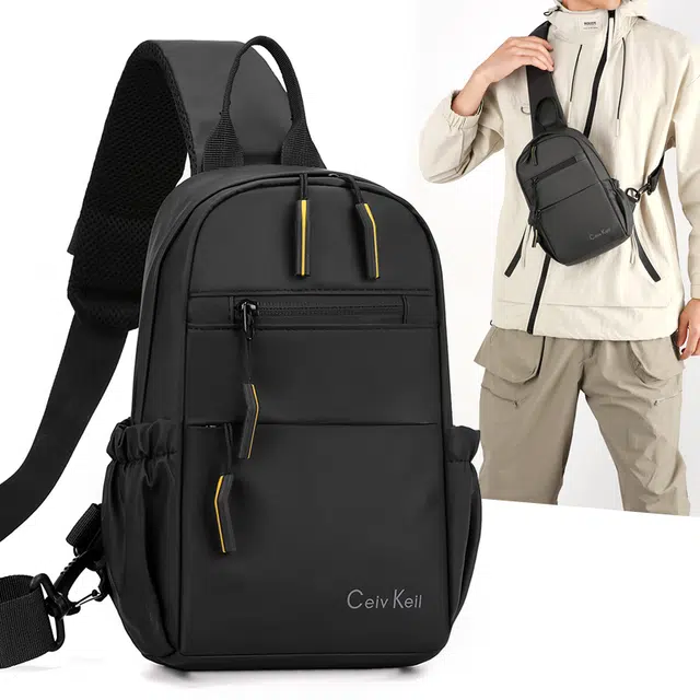 小猪班纳 多口袋运休闲时尚便携 皮膜 胸包单肩包 常规 男款 多色