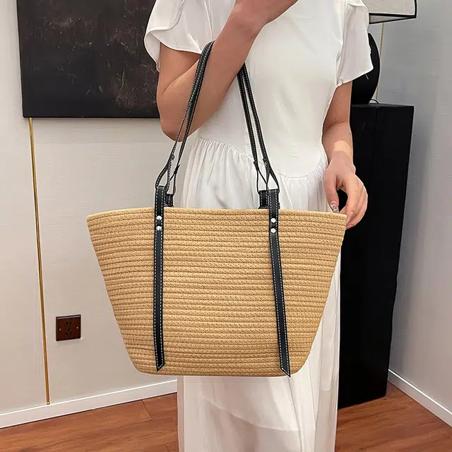 小猪班纳 编织法式沙滩通勤 织线 单肩包 常规 女款 多色