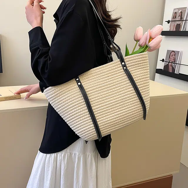 小猪班纳 编织法式沙滩通勤 织线 单肩包 常规 女款 多色